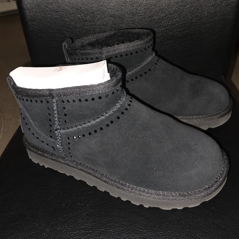 UGG Classic Ultra Mini Bling Black Boots